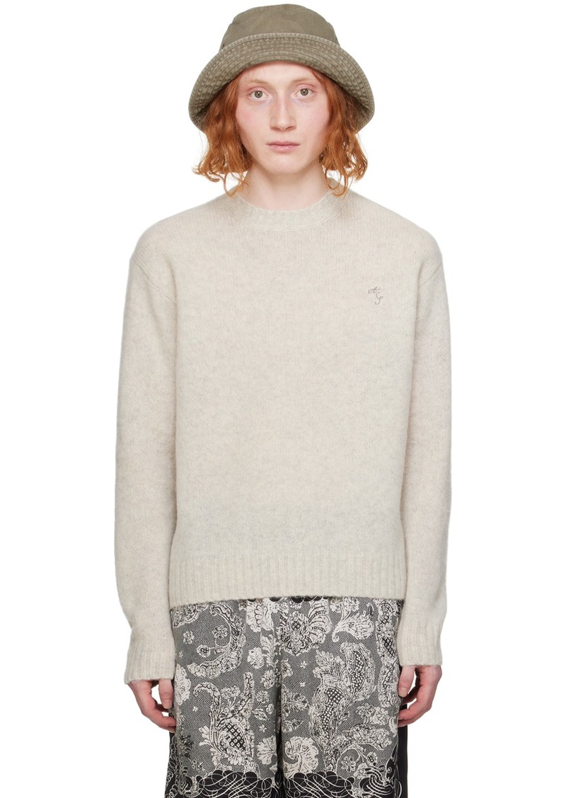 Acne Studios Off-White Embroidered Sweater