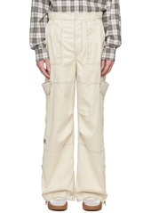 Acne Studios Off-White Faded Faux-Leather Cargo Pants