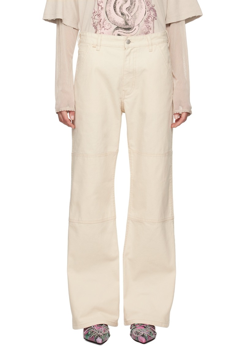 Acne Studios Off-White Knee Patch Trousers