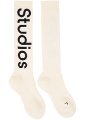 Acne Studios Off-White Logo Jacquard Socks