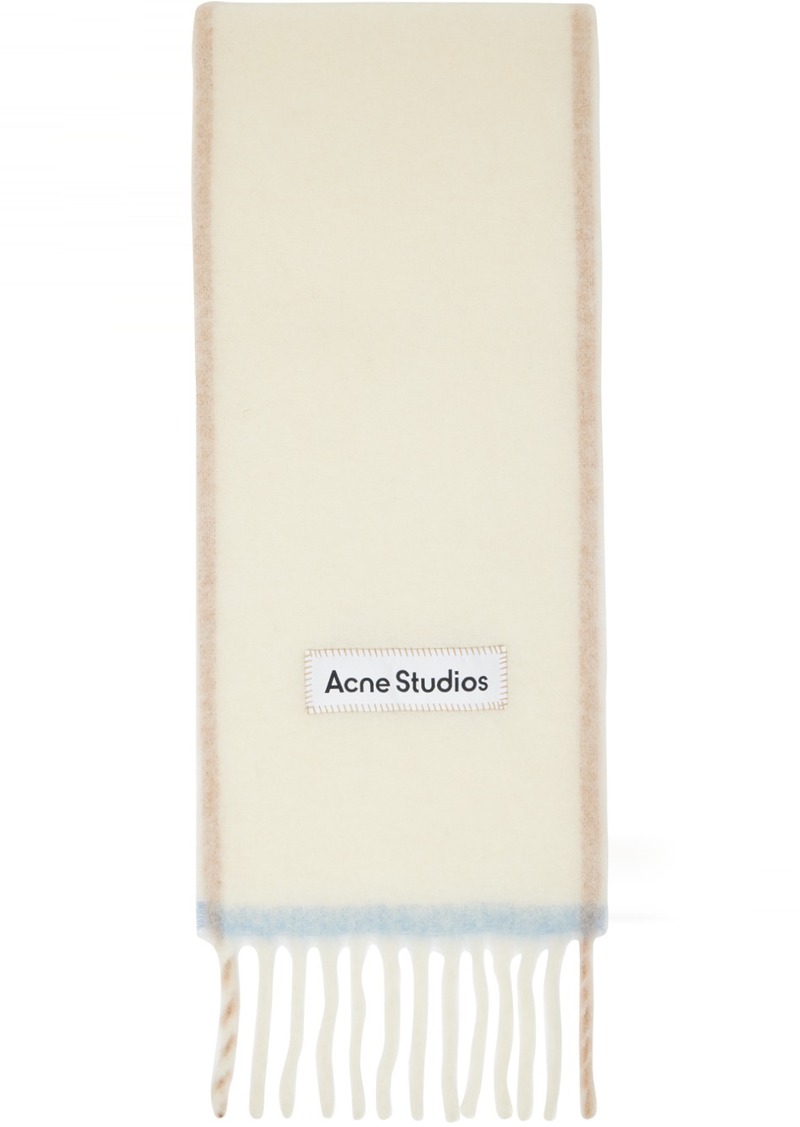 Acne Studios Off-White Narrow Wool Mohair Scarf