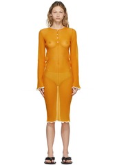 Acne Studios Orange Sheer Dress