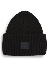 Acne Studios Pansy Face Patch Rib Wool Beanie