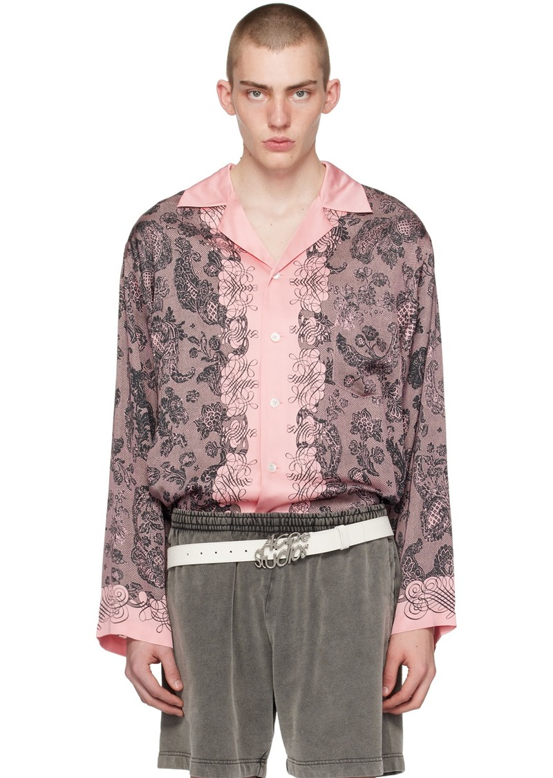 Acne Studios Pink & Black Print Shirt