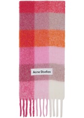 Acne Studios Pink & Orange Mohair Checked Scarf