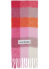 Acne Studios Pink & Orange Mohair Checked Scarf