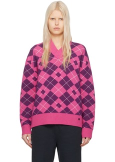 Acne Studios Pink & Purple Argyle Sweater