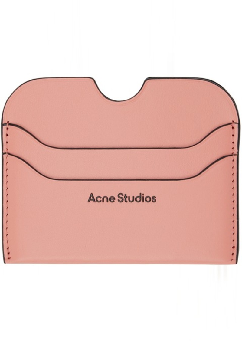 Acne Studios Pink Leather Card Holder