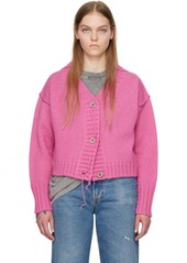 Acne Studios Pink Loose Thread Cardigan