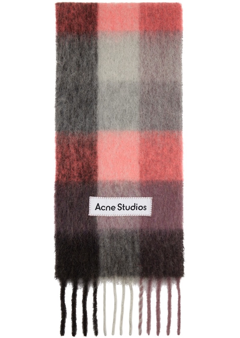 Acne Studios Pink Mohair Checked Scarf