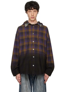 Acne Studios Purple & Brown Hooded Button Up Shirt