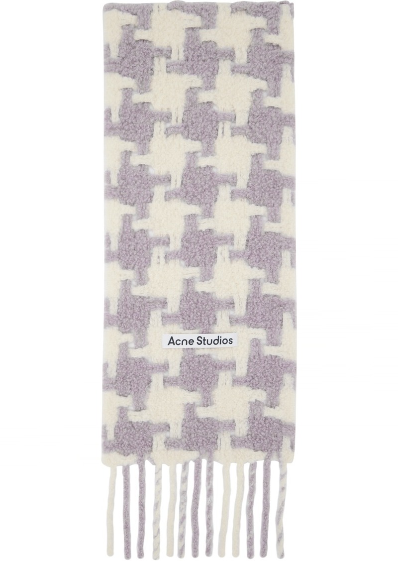 Acne Studios Purple & White Houndstooth Scarf