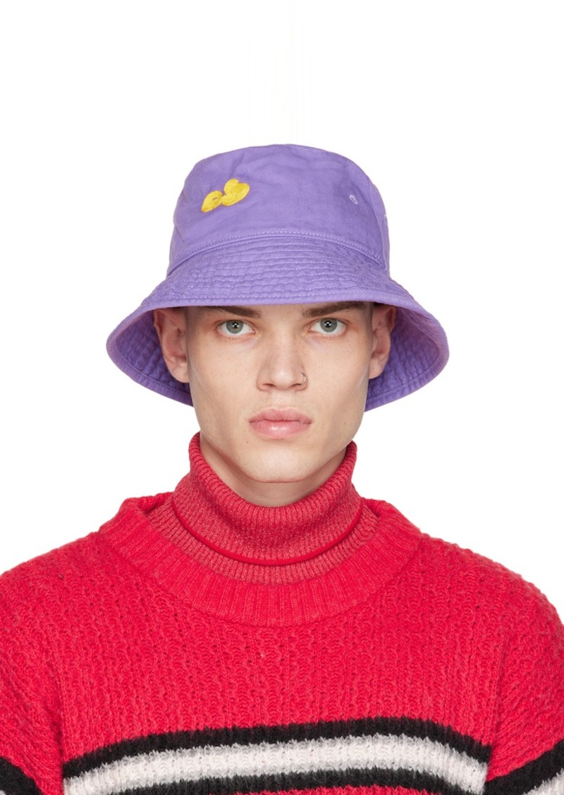 Acne Studios Purple Embroidered Bucket Hat