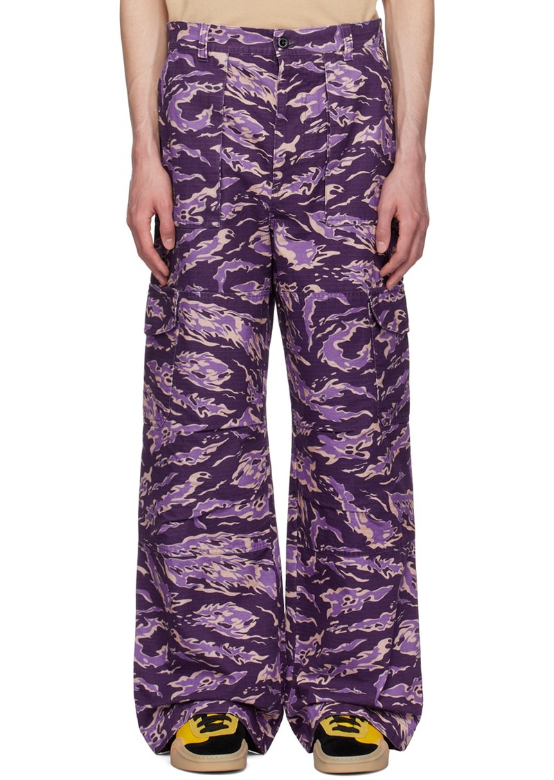 Acne Studios Purple Relaxed-Fit Cargo Pants