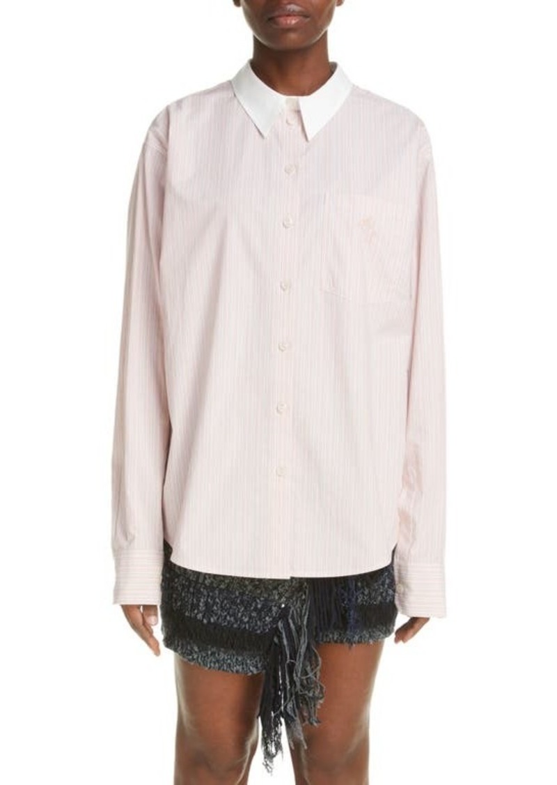 Acne Studios Saffron Stripe Cotton Poplin Button-Up Shirt