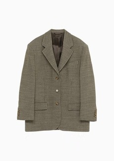 Acne Studios Taupe striped single-breasted jacket