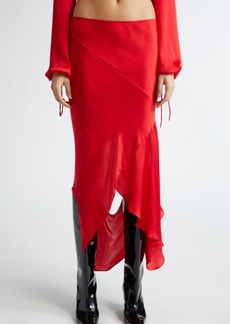 Acne Studios Tido Silk Charmeuse Asymmetric Skirt