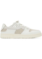 Acne Studios White & Off-White Leather Low-Top Sneakers