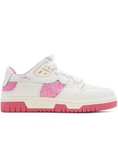 Acne Studios White & Pink Leather Low Top Sneakers