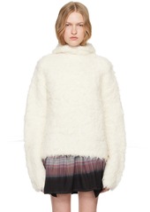 Acne Studios White Alpaca Blend Hoodie