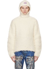 Acne Studios White Alpaca Blend Hoodie