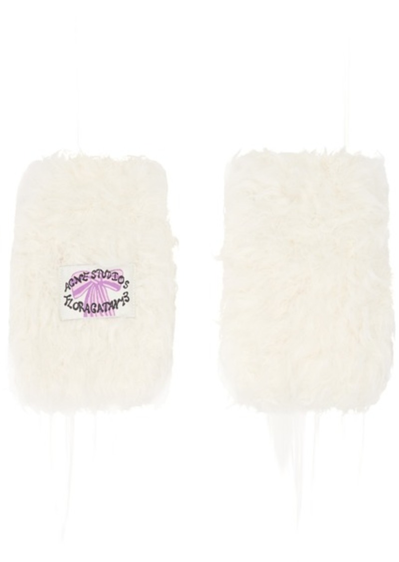 Acne Studios White Fluffy Gloves