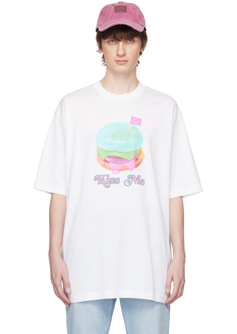 Acne Studios White 'Kiss Me' T-Shirt