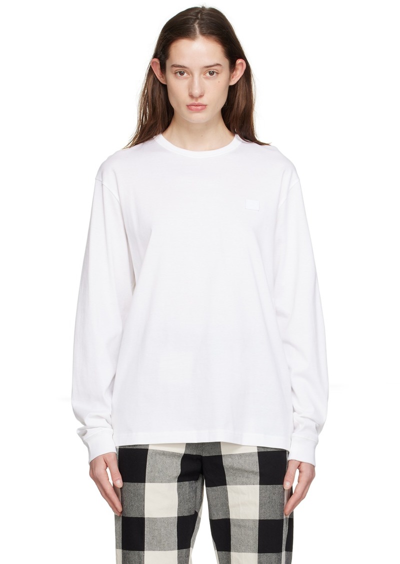 Acne Studios White Patch Long Sleeve T-Shirt