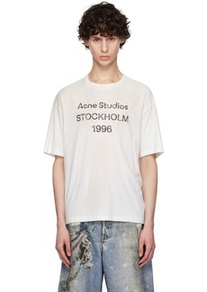 Acne Studios White Printed Logo T-Shirt