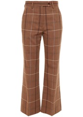 Acne Studios Woman Checked Wool And Cotton-blend Wide-leg Pants Brown