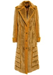 Acne Studios Woman Faux Fur And Jute-blend Bouclé Coat Mustard
