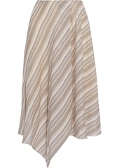 Acne Studios Woman Ilsa Asymmetric Striped Cotton-voile Skirt Sand