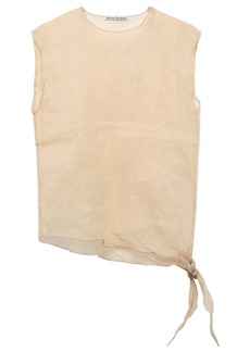 Acne Studios - Knotted cotton-gauze top - Neutral - DE 32