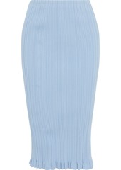 Acne Studios Woman Ribbed Cotton-blend Skirt Light Blue