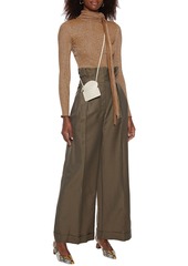 Acne Studios - Tie-neck metallic ribbed-knit sweater - Brown - XXS