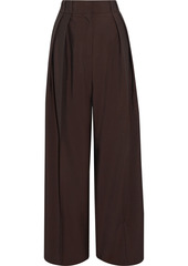 Acne Studios Woman Wool And Mohair-blend Wide-leg Pants Chocolate