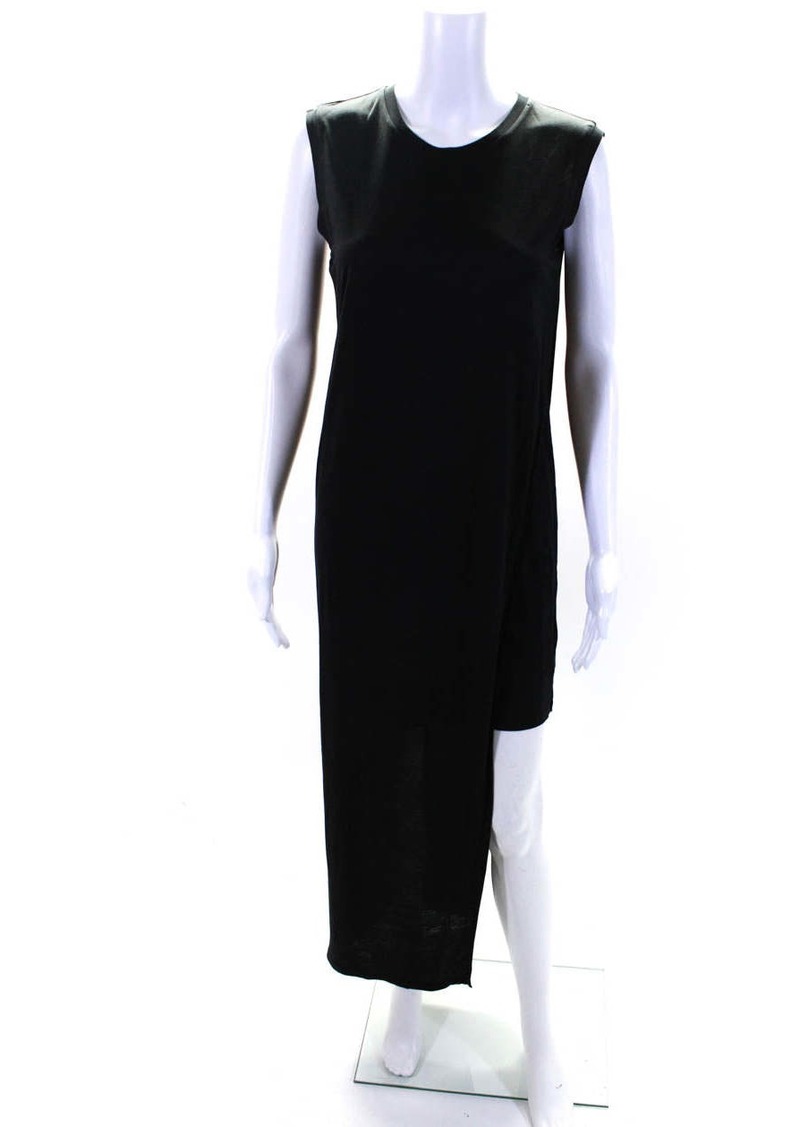 ACNE Studios Womens Sleeveless Crew Neck Layered Long Dress Black