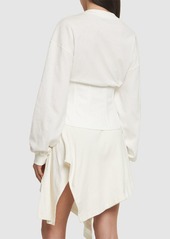 Acne Studios Asymmetric Cotton Blend Dress W/ Corset
