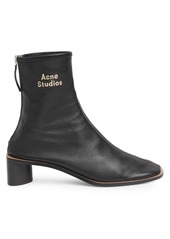 Acne Studios Bertine Square-Toe Leather Ankle Boots