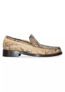 Acne Studios Boafer Snake-Embossed Leather Loafers