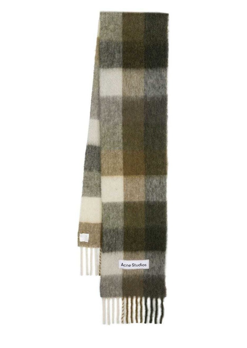 Acne Studios checked mohair-blend scarf