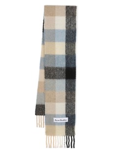 Acne Studios checked mohair-blend scarf