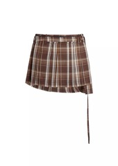 Acne Studios College Check Wrap Miniskirt