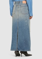 Acne Studios Cotton Blend Denim Midi Skirt