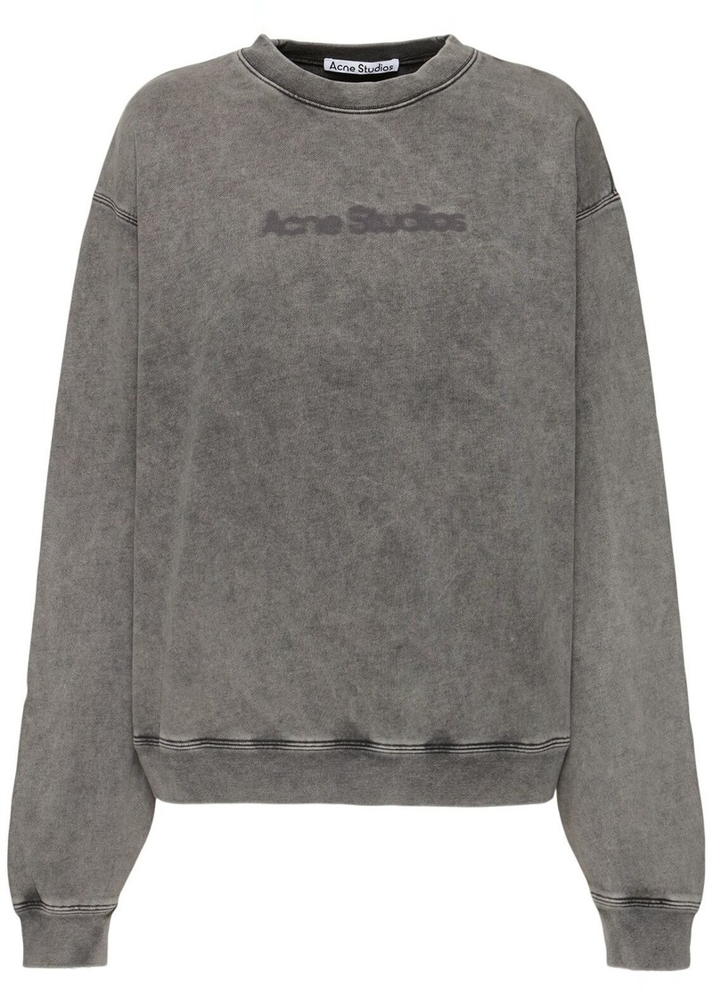 Acne Studios Cotton Jersey Logo Crewneck Sweatshirt