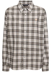 Acne Studios Cotton Twill Checked Long Sleeve Shirt