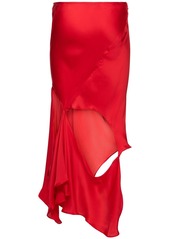 Acne Studios Draped Silk Asymmetric Midi Skirt