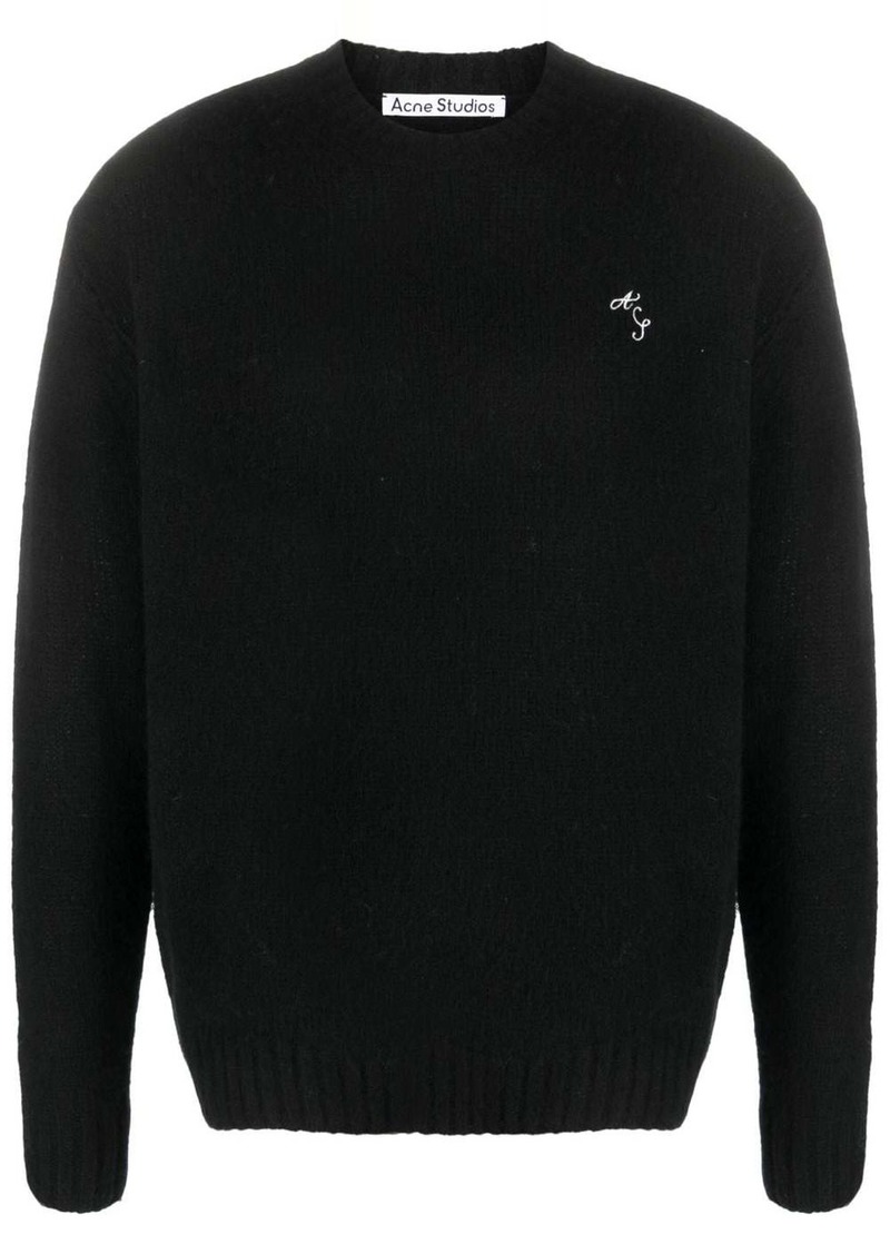 Acne Studios logo-embroidered wool jumper