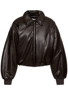 Acne Studios Faux Leather Puffer Bomber Jacket