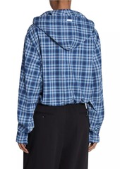 Acne Studios Flannel Check Cotton Hooded Top